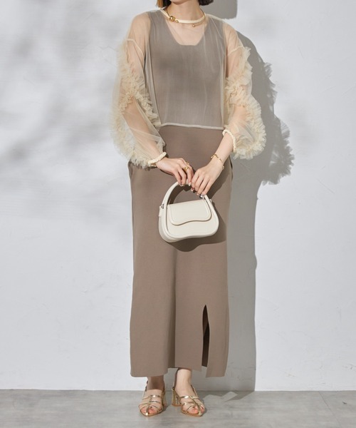 each（イーチ）の「【前後2WAY】袖フリルチュールブラウス（シャツ/ブラウス・レディース・グレイッシュベージュ/ブラック/アイボリー・FREE）」の15枚目の写真