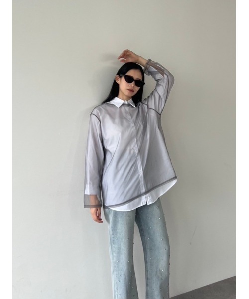 duei(デュイ)の「チュールオーバーサイズプルオーバー(Tシャツ/カットソー・レディース・ブラック/グレー/ホワイト・FREE)」の15枚目の写真