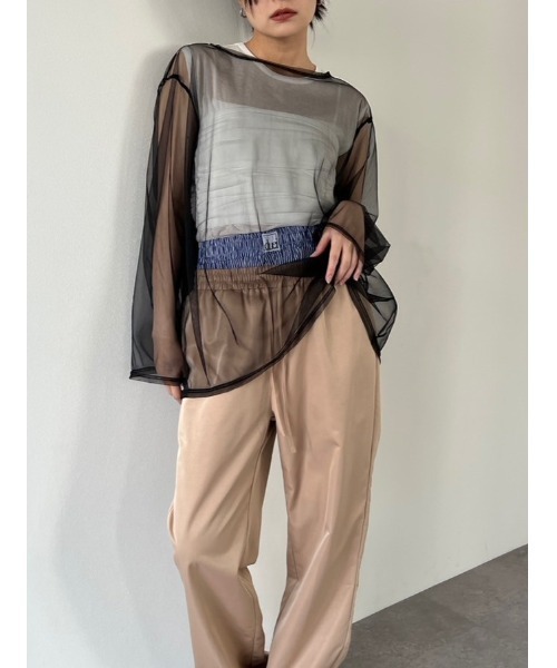 duei(デュイ)の「チュールオーバーサイズプルオーバー(Tシャツ/カットソー・レディース・ブラック/グレー/ホワイト・FREE)」の9枚目の写真
