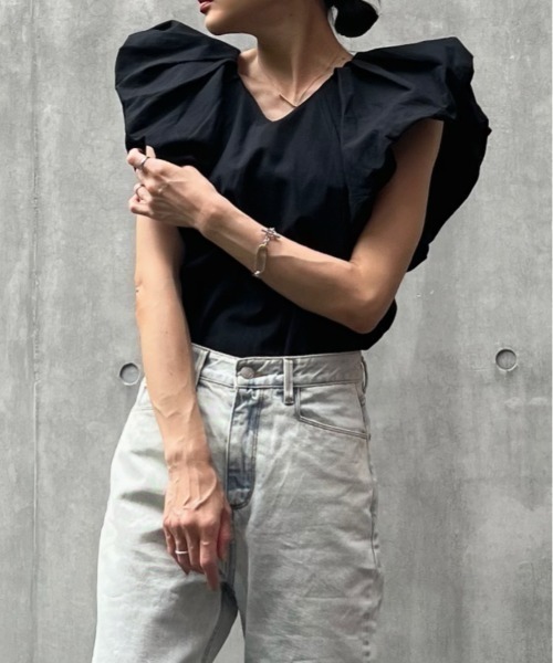 リネンタッチバルーンスリーブトップス（シャツ/ブラウス）｜y/m by Yukie（イムバイユキエ）