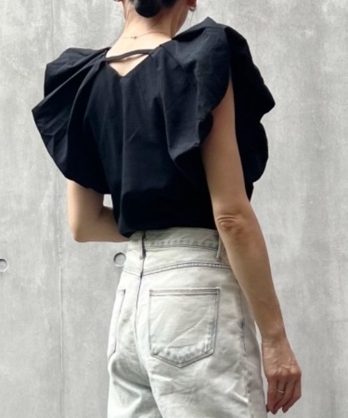 リネンタッチバルーンスリーブトップス（シャツ/ブラウス）｜y/m by Yukie（イムバイユキエ）