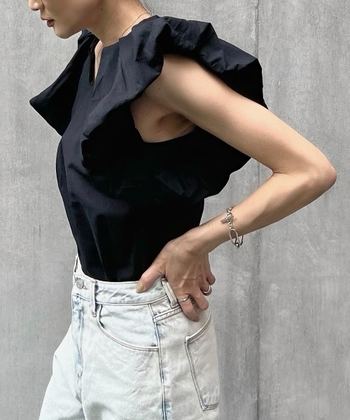 リネンタッチバルーンスリーブトップス（シャツ/ブラウス）｜y/m by Yukie（イムバイユキエ）