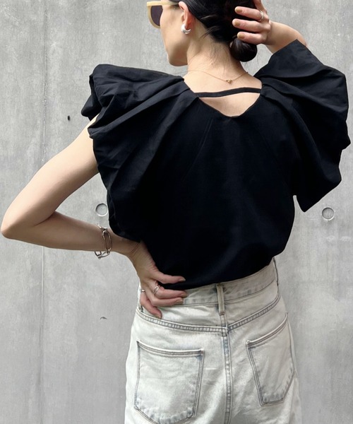 リネンタッチバルーンスリーブトップス（シャツ/ブラウス）｜y/m by Yukie（イムバイユキエ）