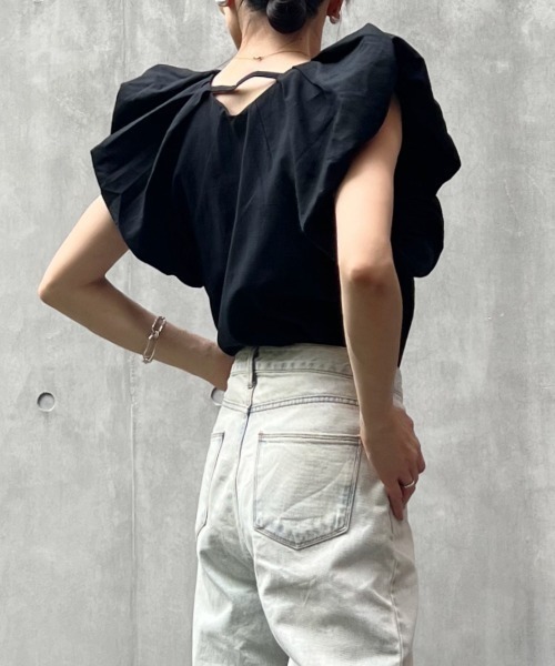 リネンタッチバルーンスリーブトップス（シャツ/ブラウス）｜y/m by Yukie（イムバイユキエ）