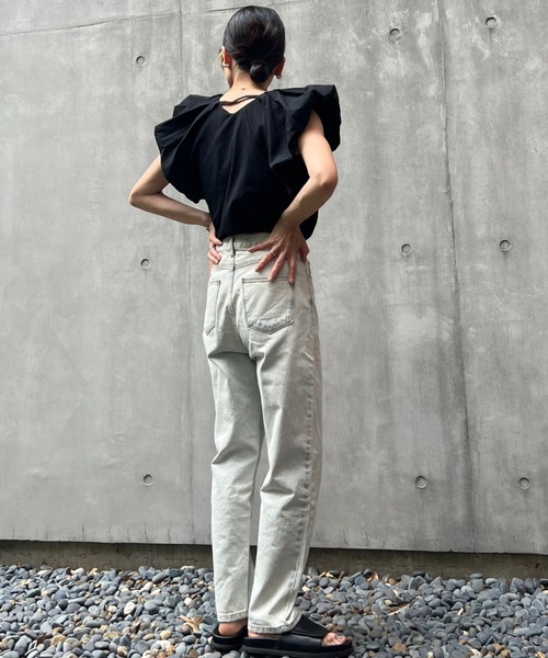 リネンタッチバルーンスリーブトップス（シャツ/ブラウス）｜y/m by Yukie（イムバイユキエ）