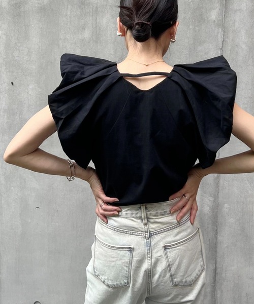 リネンタッチバルーンスリーブトップス（シャツ/ブラウス）｜y/m by Yukie（イムバイユキエ）