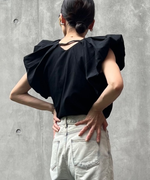 リネンタッチバルーンスリーブトップス（シャツ/ブラウス）｜y/m by Yukie（イムバイユキエ）