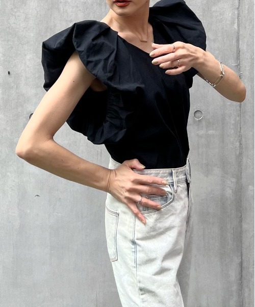 リネンタッチバルーンスリーブトップス（シャツ/ブラウス）｜y/m by Yukie（イムバイユキエ）