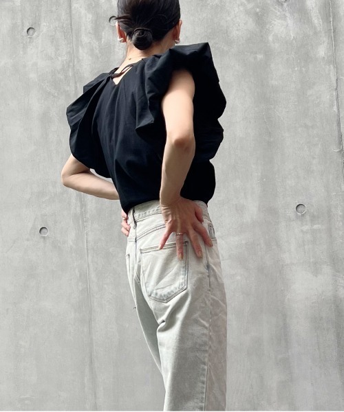 リネンタッチバルーンスリーブトップス（シャツ/ブラウス）｜y/m by Yukie（イムバイユキエ）