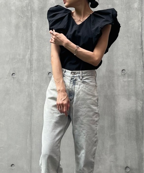 リネンタッチバルーンスリーブトップス（シャツ/ブラウス）｜y/m by Yukie（イムバイユキエ）