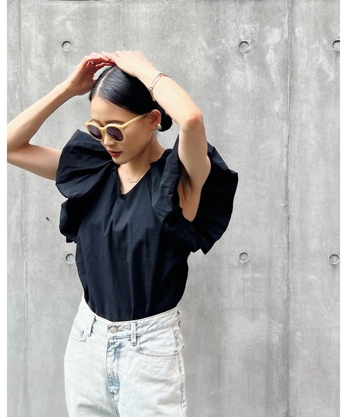 リネンタッチバルーンスリーブトップス（シャツ/ブラウス）｜y/m by Yukie（イムバイユキエ）