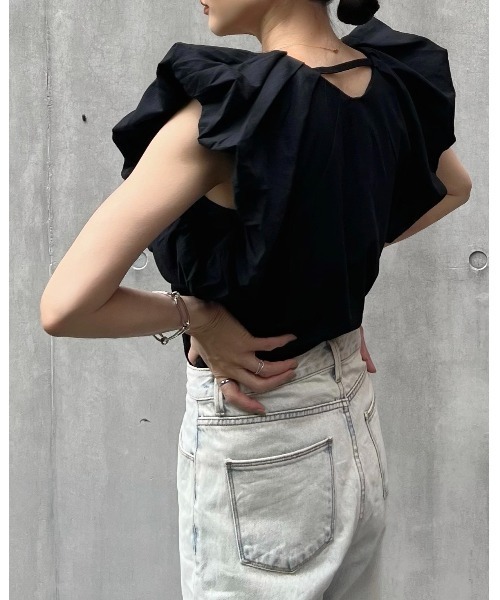 リネンタッチバルーンスリーブトップス（シャツ/ブラウス）｜y/m by Yukie（イムバイユキエ）