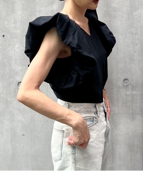 リネンタッチバルーンスリーブトップス（シャツ/ブラウス）｜y/m by Yukie（イムバイユキエ）