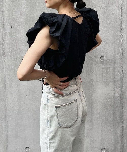 リネンタッチバルーンスリーブトップス（シャツ/ブラウス）｜y/m by Yukie（イムバイユキエ）