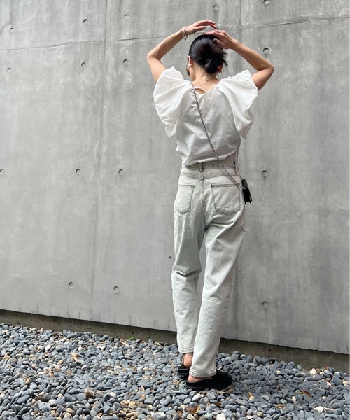 リネンタッチバルーンスリーブトップス（シャツ/ブラウス）｜y/m by Yukie（イムバイユキエ）