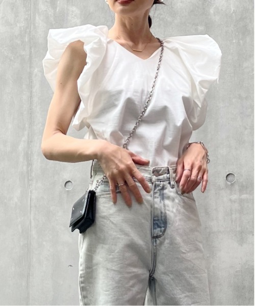 リネンタッチバルーンスリーブトップス（シャツ/ブラウス）｜y/m by Yukie（イムバイユキエ）