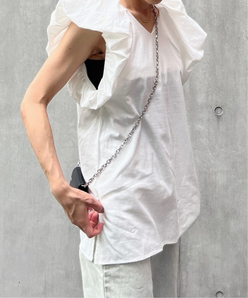 リネンタッチバルーンスリーブトップス（シャツ/ブラウス）｜y/m by Yukie（イムバイユキエ）