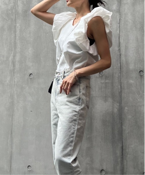 リネンタッチバルーンスリーブトップス（シャツ/ブラウス）｜y/m by Yukie（イムバイユキエ）