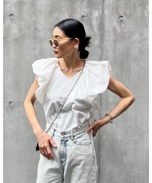 リネンタッチバルーンスリーブトップス（シャツ/ブラウス）｜y/m by Yukie（イムバイユキエ）