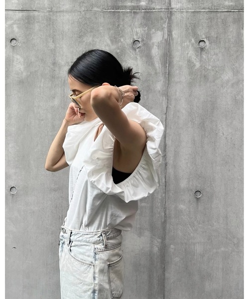 リネンタッチバルーンスリーブトップス（シャツ/ブラウス）｜y/m by Yukie（イムバイユキエ）