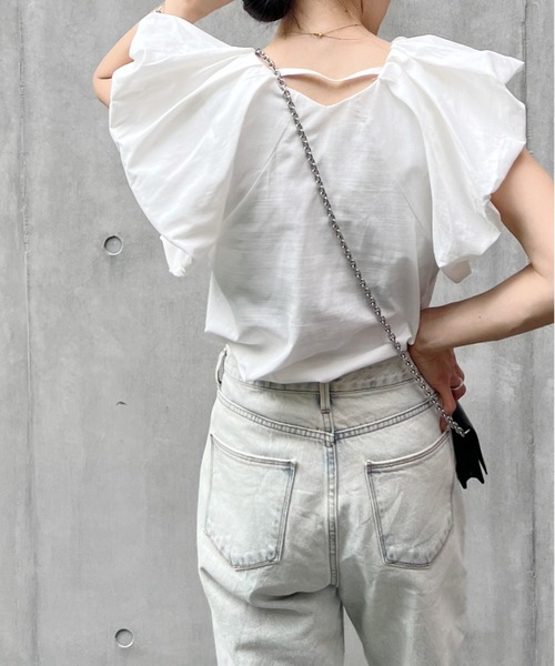 リネンタッチバルーンスリーブトップス（シャツ/ブラウス）｜y/m by Yukie（イムバイユキエ）