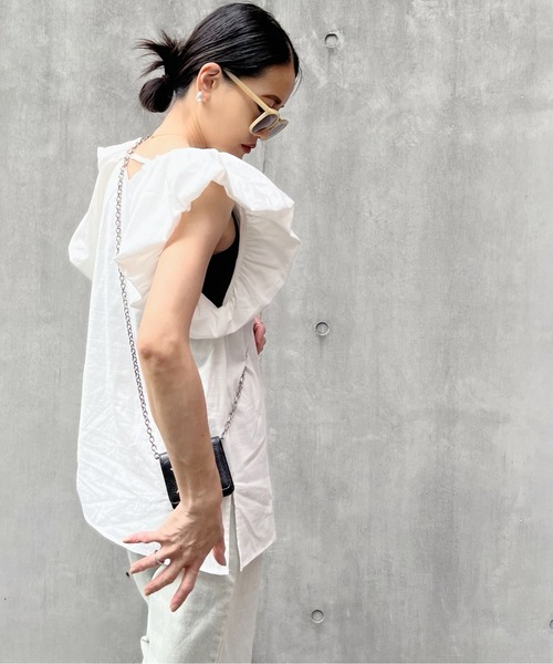 リネンタッチバルーンスリーブトップス（シャツ/ブラウス）｜y/m by Yukie（イムバイユキエ）