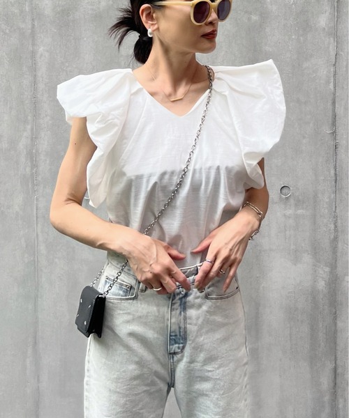 リネンタッチバルーンスリーブトップス（シャツ/ブラウス）｜y/m by Yukie（イムバイユキエ）