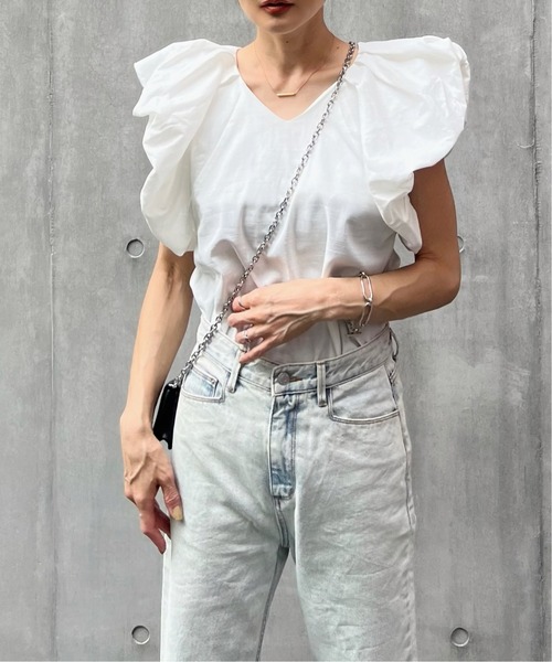 リネンタッチバルーンスリーブトップス（シャツ/ブラウス）｜y/m by Yukie（イムバイユキエ）