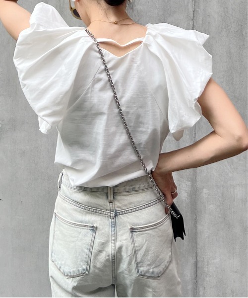 リネンタッチバルーンスリーブトップス（シャツ/ブラウス）｜y/m by Yukie（イムバイユキエ）