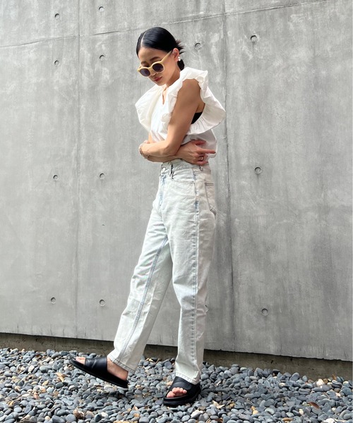 リネンタッチバルーンスリーブトップス（シャツ/ブラウス）｜y/m by Yukie（イムバイユキエ）