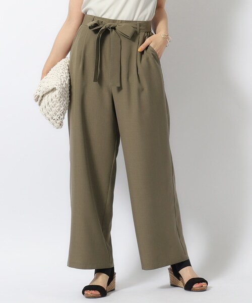 DRESKIP(ドレスキップ)の「◆【セットアップ可/イージーケア】麻調共紐ベルト付 ワイドパンツ(その他パンツ・レディース・サックスブルー/カーキ/ネイビー・03/04/02)」の2枚目の写真