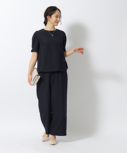 DRESKIP(ドレスキップ)の「◆【セットアップ可/イージーケア】麻調共紐ベルト付 ワイドパンツ(その他パンツ・レディース・サックスブルー/カーキ/ネイビー・03/04/02)」の19枚目の写真