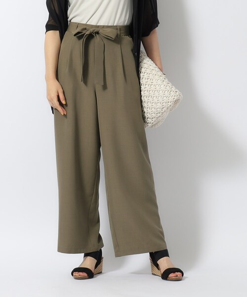 DRESKIP(ドレスキップ)の「◆【セットアップ可/イージーケア】麻調共紐ベルト付 ワイドパンツ(その他パンツ・レディース・サックスブルー/カーキ/ネイビー・03/04/02)」の16枚目の写真