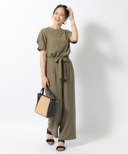 DRESKIP(ドレスキップ)の「◆【セットアップ可/イージーケア】麻調共紐ベルト付 ワイドパンツ(その他パンツ・レディース・サックスブルー/カーキ/ネイビー・03/04/02)」の14枚目の写真