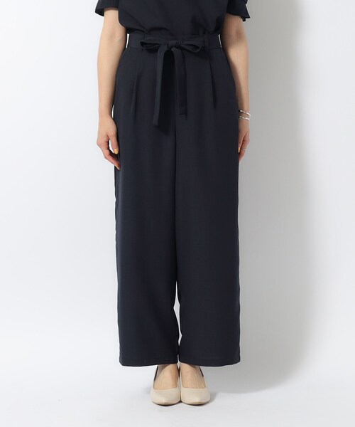 DRESKIP(ドレスキップ)の「◆【セットアップ可/イージーケア】麻調共紐ベルト付 ワイドパンツ(その他パンツ・レディース・サックスブルー/カーキ/ネイビー・03/04/02)」の8枚目の写真