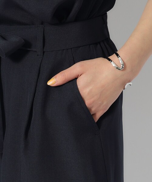 DRESKIP(ドレスキップ)の「◆【セットアップ可/イージーケア】麻調共紐ベルト付 ワイドパンツ(その他パンツ・レディース・サックスブルー/カーキ/ネイビー・03/04/02)」の4枚目の写真