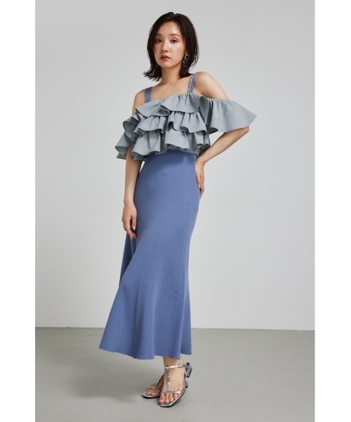 セール】バストギャザーホルターマーメイドワンピース（ワンピース