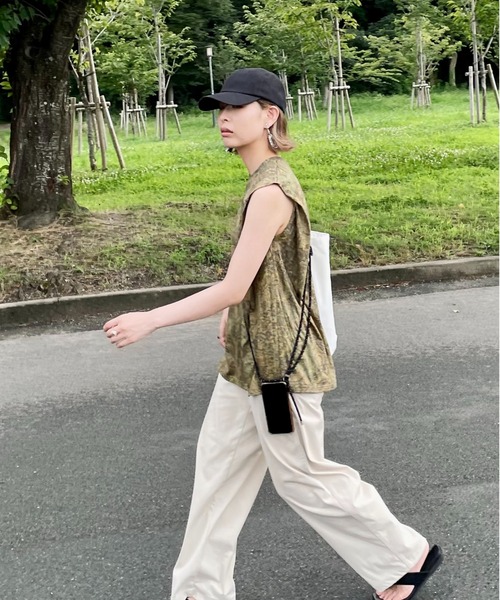 ORIENT MILLINERY（オリエント ミリナリー）の「ROKU【ﾛｸ】100％リネンキャップ（キャップ・レディース・ブラック/キナリ/グリーン・FREE）」の13枚目の写真