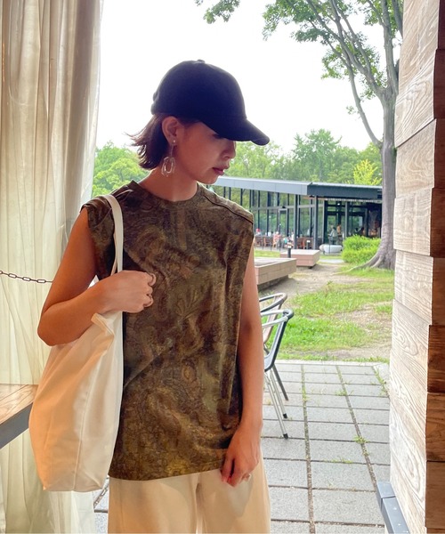 ORIENT MILLINERY（オリエント ミリナリー）の「ROKU【ﾛｸ】100％リネンキャップ（キャップ・レディース・ブラック/キナリ/グリーン・FREE）」の17枚目の写真