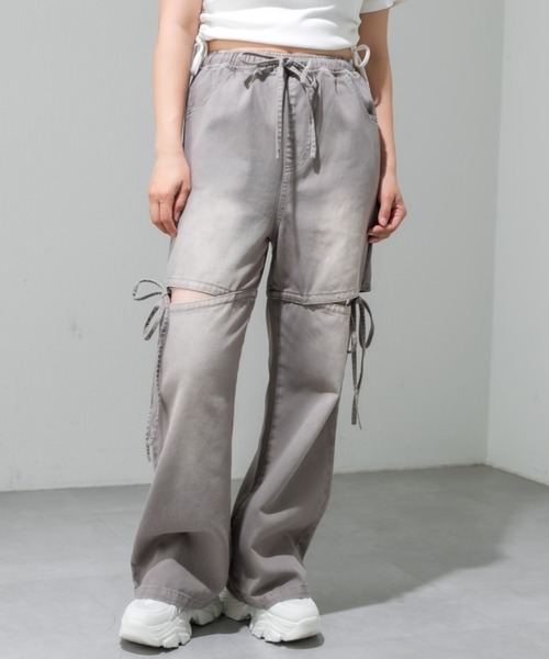 OLIVE des OLIVE（オリーブデオリーブ）の「サイドスリットリボンアソートデニムパンツ（その他パンツ・レディース・その他/グレイッシュベージュ/ブルー/ラベンダー・SMALL/MEDIUM）」の5枚目の写真