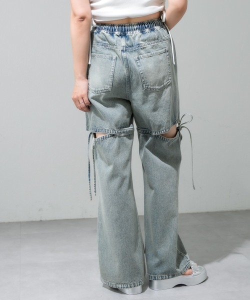 OLIVE des OLIVE（オリーブデオリーブ）の「サイドスリットリボンアソートデニムパンツ（その他パンツ・レディース・その他/グレイッシュベージュ/ブルー/ラベンダー・SMALL/MEDIUM）」の10枚目の写真