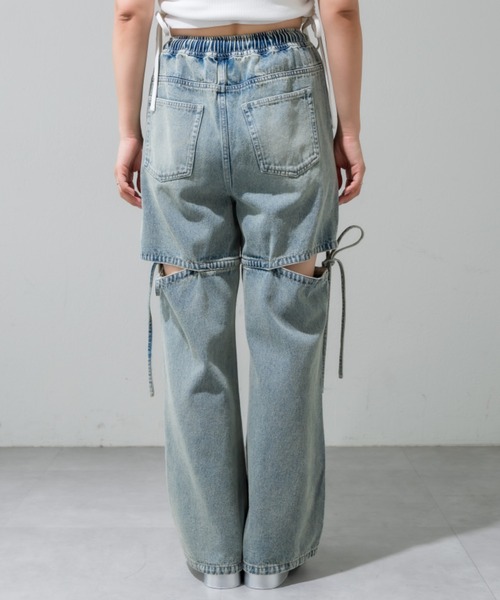 OLIVE des OLIVE（オリーブデオリーブ）の「サイドスリットリボンアソートデニムパンツ（その他パンツ・レディース・その他/グレイッシュベージュ/ブルー/ラベンダー・SMALL/MEDIUM）」の16枚目の写真