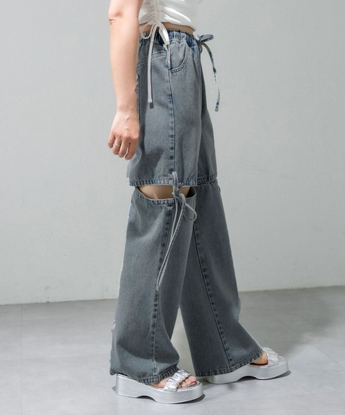 OLIVE des OLIVE(オリーブデオリーブ)の「サイドスリットリボンアソートデニムパンツ(デニムパンツ・レディース・その他/グレイッシュベージュ/ブルー/ラベンダー・SMALL/MEDIUM)」の14枚目の写真