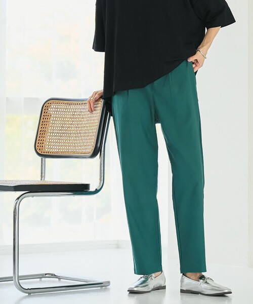 coen(コーエン)の「マルチファンクションやみつきテーパードパンツ(WEB限定サイズ)(スラックス・レディース・ブラック/ターコイズブルー/ワインレッド/ロイヤルブルー/ダークグレー・S/M/L/XL)」の3枚目の写真