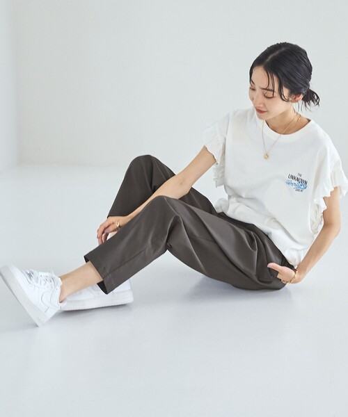 coen(コーエン)の「マルチファンクションやみつきテーパードパンツ(WEB限定サイズ)(スラックス・レディース・ブラック/ターコイズブルー/ワインレッド/ロイヤルブルー/ダークグレー・S/M/L/XL)」の10枚目の写真