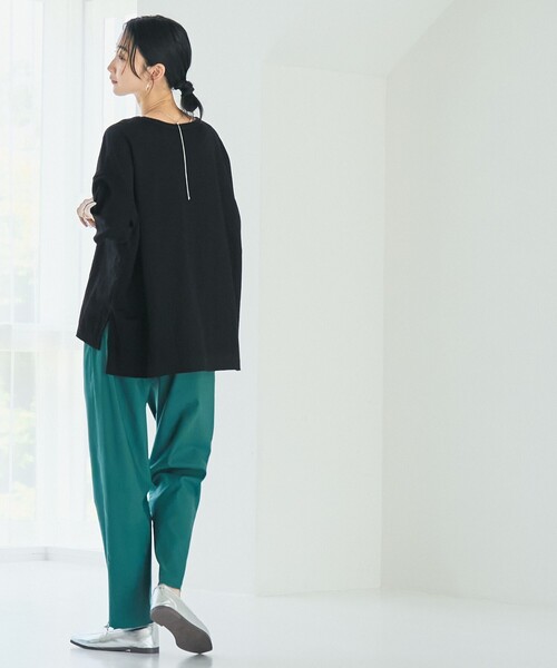 coen(コーエン)の「マルチファンクションやみつきテーパードパンツ(WEB限定サイズ)(スラックス・レディース・ブラック/ターコイズブルー/ワインレッド/ロイヤルブルー/ダークグレー・S/M/L/XL)」の22枚目の写真