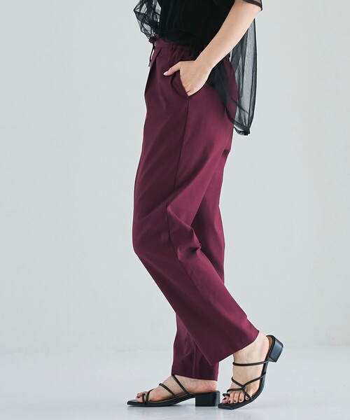 coen(コーエン)の「マルチファンクションやみつきテーパードパンツ(WEB限定サイズ)(スラックス・レディース・ブラック/ターコイズブルー/ワインレッド/ロイヤルブルー/ダークグレー・S/M/L/XL)」の19枚目の写真