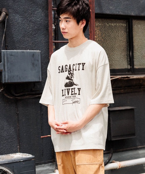 niko and...（ニコアンド）の「アニマルプリントTシャツ（Tシャツ/カットソー・メンズ・イエロー/チャコール/グリーン/ライトグレー・MEDIUM/LARGE）」の21枚目の写真