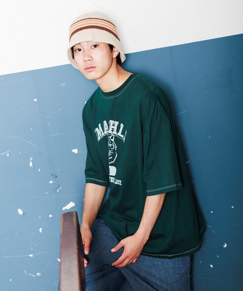 niko and...（ニコアンド）の「アニマルプリントTシャツ（Tシャツ/カットソー・メンズ・イエロー/チャコール/グリーン/ライトグレー・MEDIUM/LARGE）」の7枚目の写真