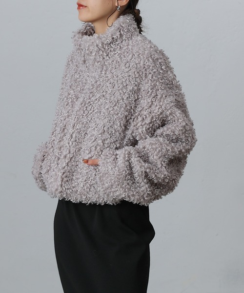 COLONY 2139（コロニートゥーワンスリーナイン）の「プードルフェイクファースタンドZIPブルゾン（ブルゾン・レディース・ブラック/ライトグレー/モカ・FREE）」の12枚目の写真